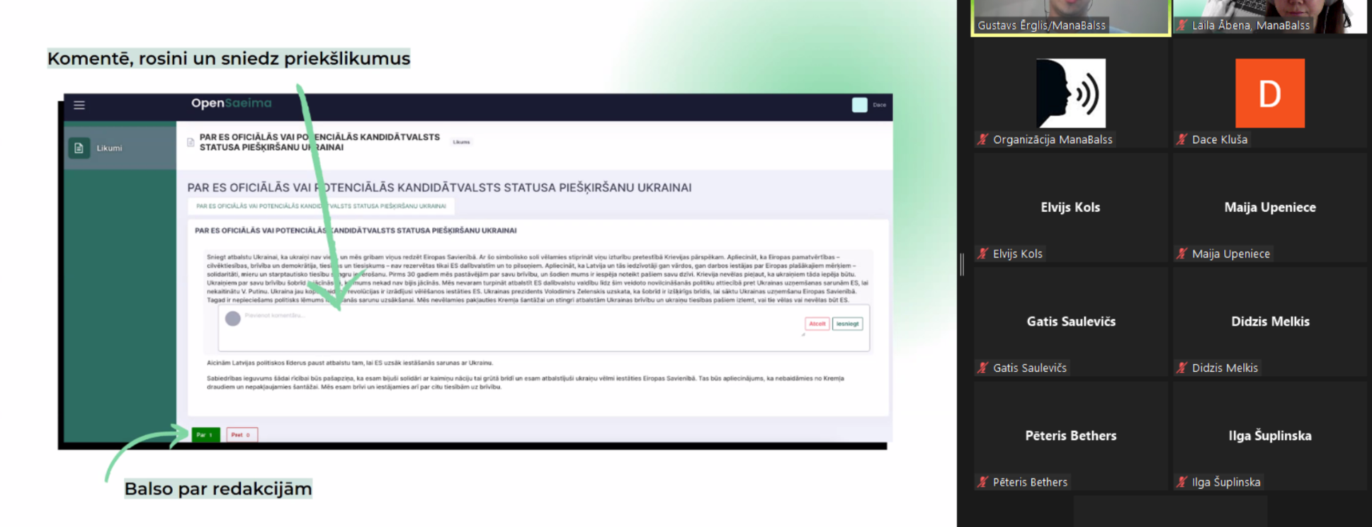 Kas svarīgi jāzina par OpenSaeima platformu